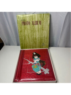 Vintage New NIB Tommy Deluxe Photo Album Self Adhesive Red Geisha Made in Japan